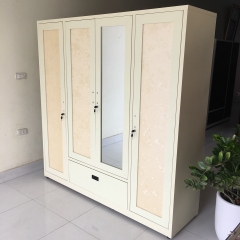 Tủ áo sắt Trường Phát 4 Cánh vàng+gương 1553