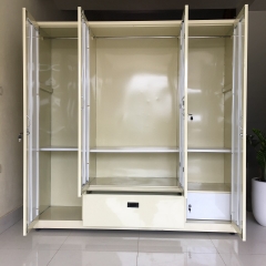 Tủ áo sắt Trường Phát 4 Cánh vàng+gương 1553