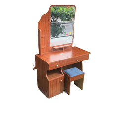 Bàn trang điểm Simily nâu đỏ gương chữ nhật 0.8m 1406