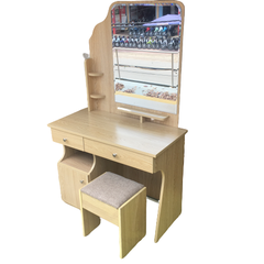 Bàn trang điểm Simily vân sồi trắng gương chữ nhật 0.8m 1412