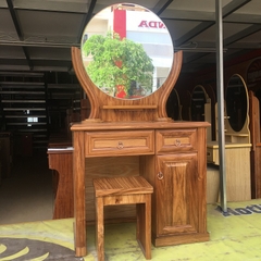 Bàn trang điểm gỗ Hương Xám gương tròn 0.8m 1427