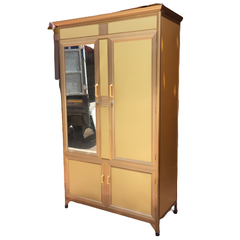 Tủ áo nhôm 2 cánh vàng+gương