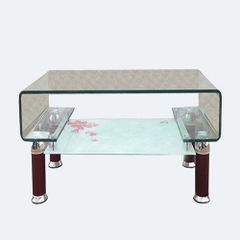 Bàn trà kính cường lực chữ C