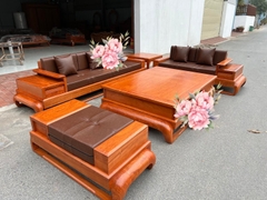 Sofa gỗ hương đỏ đùi gà bên phải