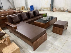 Sofa gỗ sồi hộp màu óc chó bên trái