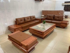 Sofa Gỗ Sồi Chân Thuyền Chéo Óc Chó Bên Phải
