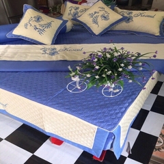 Ga bộ Xoa Satin xanh dương HT