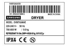 Máy sấy bơm nhiệt Samsung 9 Kg DV90TA240AE/SV