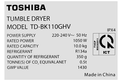 Máy sấy bơm nhiệt Toshiba 10 kg TD-BK110GHV(MK)