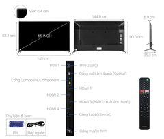Android Tivi Sony 4K 65 inch KD-65X9500H Model 2020