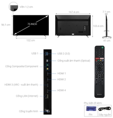 Android Tivi Sony 4K 75 inch KD-75X9000H Model 2020