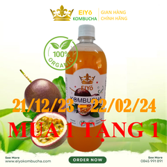 KOMBUCHA CHANH DÂY 1 Lít – Fresh & Cool (Trà Kombucha Chanh Dây - Giảm Cân - Làm Đẹp)