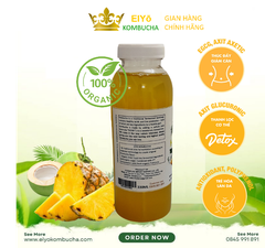 LOCK 4 CHAI KOMBUCHA DỨA DỪA  – Fresh & Cool (Trà Kombucha Dứa Dừa - Giảm Cân - Làm Đẹp)