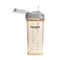 HEGEN - Bình tập uống Hegen Straw cup PPSU 330 ml màu xám