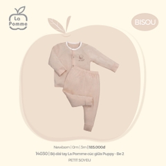 LP - Bộ Dài Tay La Pomme Cúc Giữa Puppy - Newborn Be