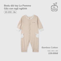 LP - Body dài tay La Pomme Gấu con ngộ nghĩnh - Be - SS25.T2A