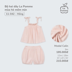LP S10 - Bộ hai dây La Pomme mùa hè mềm mịn - Hồng - 3-4Y - SS25.T3B