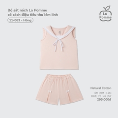LP G20 - Bộ sát nách La Pomme cổ cách điệu tiểu thư lém lỉnh - Hồng - 9-12M - SS26.T4A