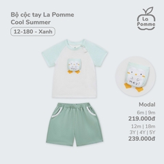 LP:-:Bộ:cộc:tay:La:Pomme:Cool:Summer:-:Xanh:-:SS25.T3B:-:Xanh:-:18-24M