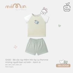 LP - Bộ cộc tay Mềm Mịn by La Pomme những người bạn xứ biển - Xanh lá - 18-24M - SS26.T4A