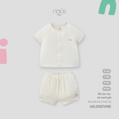 NOUS MINI - Bộ cộc tay kẻ xanh ghi - SS25.T4A