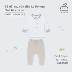 LP - Bộ dài tay cúc giữa La Pomme Mùa hè của bé - Be - Newborn - SS25.T4A