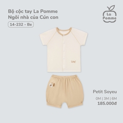 LP S10 - Bộ cộc tay La Pomme Ngôi nhà của Cún con - Be - 6-9M - SS25.T3B
