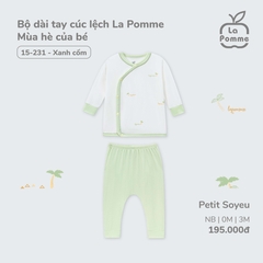 LP T10 - Bộ dài tay cúc lệch La Pomme Mùa hè của bé - Xanh - 3-6M - SS25.T4A