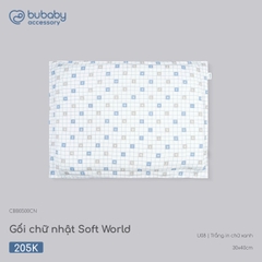 BU - Gối chữ nhật Soft World - CBB0500CN - Trắng in chữ xanh - 30x40cm - SS26.T7B