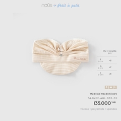 NOUS - Mũ bé gái màu be kẻ caro - S - SS26.T8A