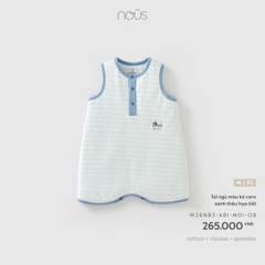 NOUS - Túi ngủ màu kẻ caro xanh thêu họa tiết - M - SS26.T8A