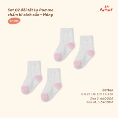LP - Set 02 đôi tất La Pomme chấm bi xinh xắn - Hồng - L - SS26.T8A