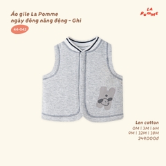 LP - Áo gile La Pomme ngày đông năng động - Ghi - 9-12M - SS26.T8A