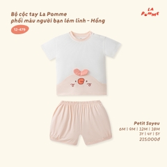 LP - Bộ cộc tay La Pomme phối màu người bạn lém lỉnh - Hồng - 4-5Y - SS26.T8A