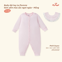 LP - Body dài tay La Pomme kèm yếm màu sắc ngọt ngào - Hồng - 3-6M - SS26.T8A