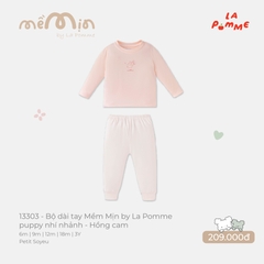 LP - Bộ dài tay Mềm Mịn by La Pomme puppy nhí nhảnh - Hồng cam - 2-3Y - SS26.T8A