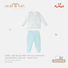 LP - Bộ dài tay Mềm Mịn by La Pomme họa tiết đón mùa xinh - Xanh mint - 2-3Y - SS26.T8A