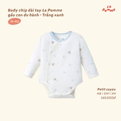 LP - Body chip dài tay La Pomme gấu con du hành - Trắng Xanh - 3-6M - SS26.T8A