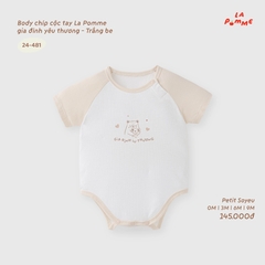 LP - Body chip cộc tay La Pomme gia đình yêu thương - Trắng Be - 6-9M - SS26.T8B