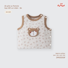 LP - Áo gile La Pomme họa tiết vui nhộn - Be - 3-6M - SS26.T8B