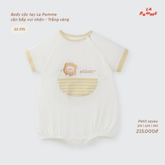 LP - Body cộc tay La Pomme căn bếp vui nhộn - Trắng Vàng - 3-6M - SS26.T8B