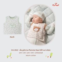 LP - Áo gile La Pomme họa tiết vui nhộn - Xanh - 3-6M - SS26.T8B
