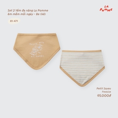LP - Set 2 Yếm đa năng La Pomme êm mềm mỗi ngày - Be (Kẻ) - FS - SS26.T8B