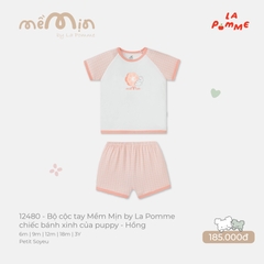 LP - Bộ cộc tay Mềm Mịn by La Pomme chiếc bánh xinh của puppy - Hồng - 2-3Y - SS26.T8B