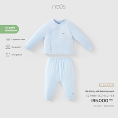 NOUS - Bộ dài tay cài lệch màu xanh - Newborn - SS26.T9A