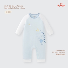 LP - Body dài tay La Pomme bạn nhỏ phiêu lưu - Xanh - 3-6M -SS26.T9A