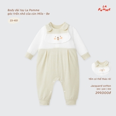 LP - Body dài tay La Pomme góc trốn nhỏ của cún Milo - Be - 3-6M -SS26.T9A
