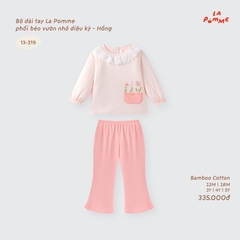 LP - Bộ dài tay La Pomme phối bèo vườn nhỏ diệu kỳ - Hồng - 2-3Y -SS26.T9A