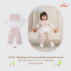 LP - Bộ dài tay La Pomme viền bèo nàng thơ của mẹ - Hồng - 4-5Y -SS26.T9A