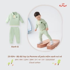 LP - Bộ dài tay La Pomme cổ polo mầm xanh vui vẻ - Xanh lá - 4-5Y -SS26.T9A